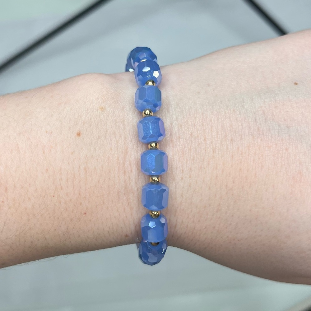 Blue & Gold Stretch Bracelet